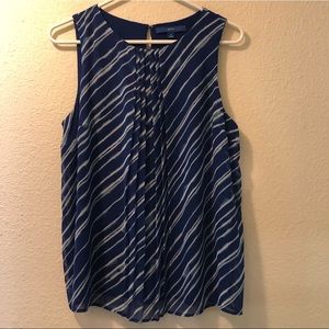 Apt. 9 Blue & White Sleeveless Blouse